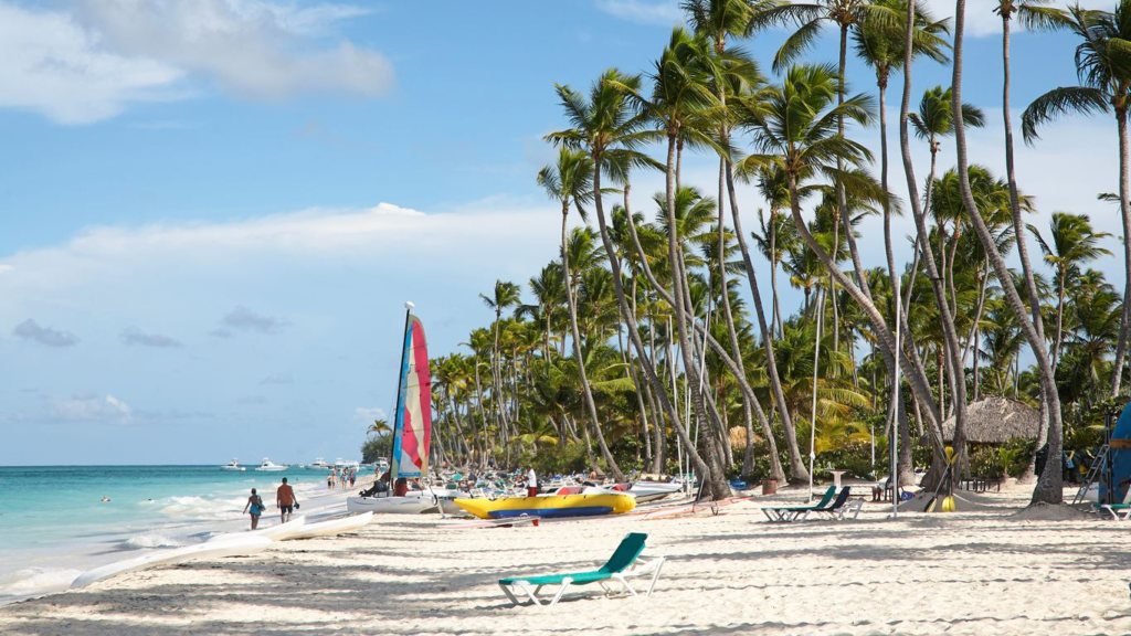 Punta Cana white sand beach with turquoise Caribbean water